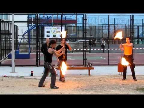 Fire шоу на флешмобе "Мечта в небо"